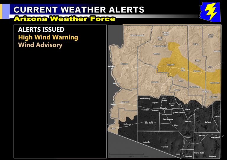 High Wind Warning and Wind Advisory Arizona Weather Force