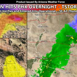 Heavy Rain Slammed Part Of The Phoenix Valley Overnight In Arizona Weather Force Flood Advisory Zone; Scattered Thunderstorms Expected in Southeast State Today