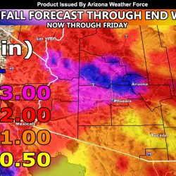 FINAL RAINFALL FORECAST:  Heavy Rain and Thunderstorms To Impact Arizona Through End Week
