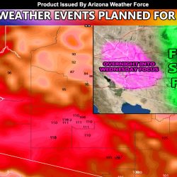 Details; High Heat Warning Issued For Arizona Deserts To Colorado River Valley Wednesday into Thursday Followed By Upper Low Affecting State on Friday