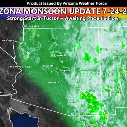 Easterly Wave Hits Parts of Arizona On Time With Tucson Receiving a lot of Rainfall To Start; What Next For The State