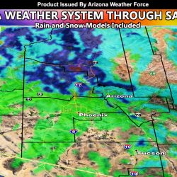 Weather System To Affect Arizona Through Saturday; Rain and Snow Models Provided Inside