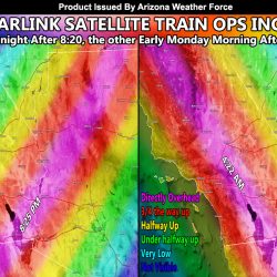 Double Chance To See Starlink Satellite (UFO) Train Tonight and Monday Morning; Maps and Details Across Arizona