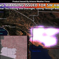 Lightning Warning Issued For Southwest part of Arizona; Gravity Wave To Introduce Light Show Tuesday Night into Wednesday; Includes Phoenix Metro