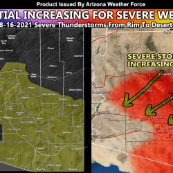 Severe Weather Statement Issued For Monday:  Increasing Potential and Confidence In Another Severe Weather Event From The Mogollon Rim To The Metros