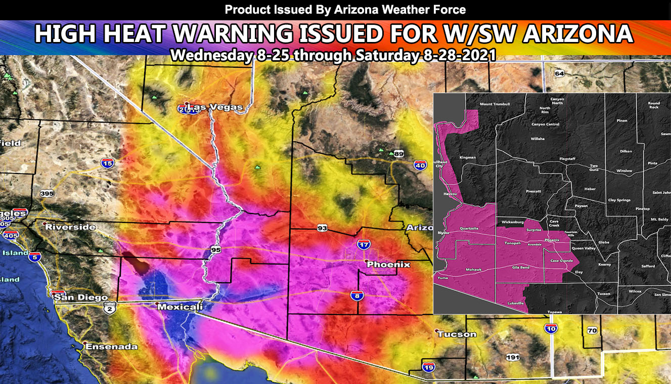 High Heat Warning Issued For West and Southwest half of Arizona