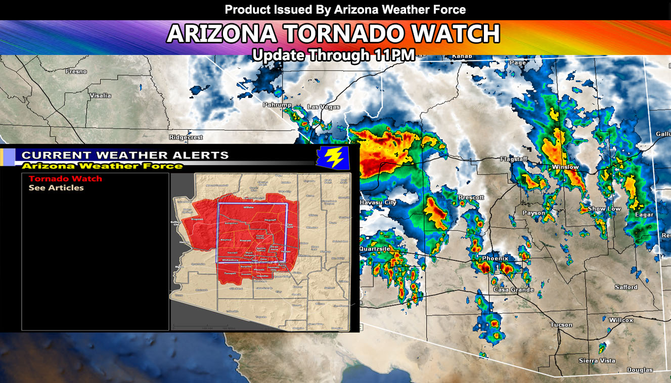 Arizona Tornado Watch Update Severe Storms On The Move, Developing