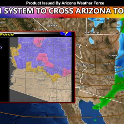 Storm System To Move Across Arizona Tonight into Wednesday Morning; Details and Full AZWF Model Suite of Images In Your Area