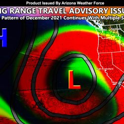 Long Range Weather Advisory Issued:  Multiple Storm Set To Hit The Southwestern United States Starting December 21st and Going Through End Month