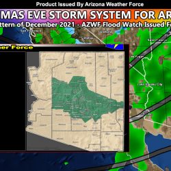 Storm System To Affect Arizona On Christmas Eve; Flood Watch Issued Along With Rainfall Amount Forecasts