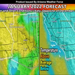 January 2022 Weather Pattern Forecast For Arizona;  Opposite of December 2021, But Colder