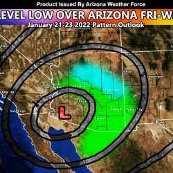 Potent Upper Low To Move Across Arizona, Giving Higher Elevation Snow, and Gusty Winds Across The State; Snow and Wind Maps Inside