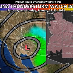 Thunderstorm Watch Issued For Central and Western Arizona, Including Phoenix Metro, Payson, and Prescott Forecast Zones and Surrounding; Details