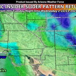 Arctic Air Mass To Return Tuesday night into Wednesday For A Near Repeat Of Last Weather Pattern; Winter Storm Watch Issued For Mogollon Rim