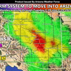 Storm System To Move Across Arizona Monday Evening Through Tuesday; First Outlook