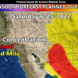 Monsoon Forecast For Arizona For June 25, 2022; Thunderstorm Watch and Weather Advisory Issued; Details
