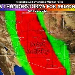 Numerous Thunderstorms to Hit Arizona Metro Zones for Wednesday June 29th, 2022; Special Weather Statement Issued