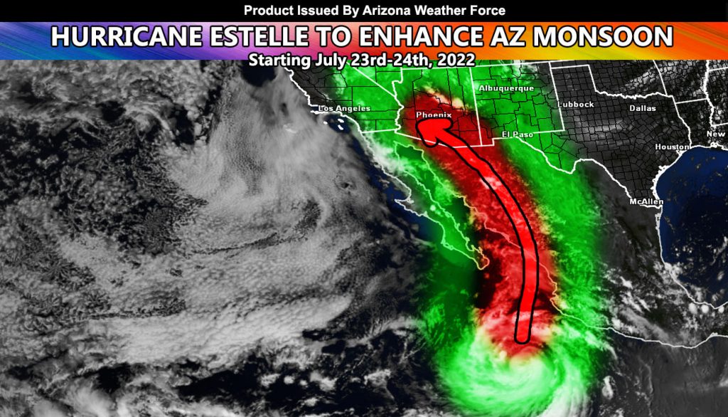 WARNING Hurricane Estelle to Enhance Arizona Monsoon with Major