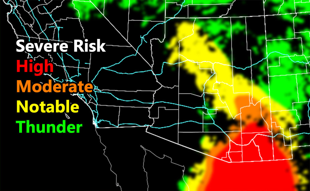 Arizona Monsoon Forecast Details and Map for Tuesday July 19, 2022