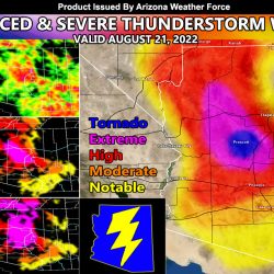 Severe Thunderstorm Watch Issued for Phoenix Valley Zones with Enhanced Severe Issued for Yavapai County; Three Alerts With Models Inside