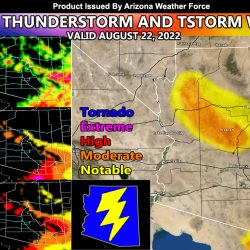 Severe Thunderstorm Watch Issued for East and Southeast Arizona; Thunderstorm Watches Up Across the Rim; Two Alerts with Models Inside