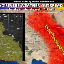 WARNING:  Severe Weather Statement Issued for All Metro Arizona Cities; Widespread Damage Expected Tuesday into Tuesday Night