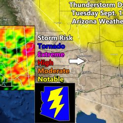 Enhanced Severe Thunderstorm Watch Issued For Southeast Arizona, Thunderstorm Watch for Mogollon Rim; Details and Maps Inside