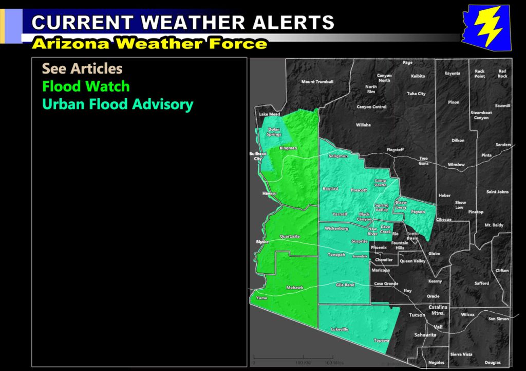 Hurricane Kay Two AZWF Flood Alerts Issued Across The Western half of