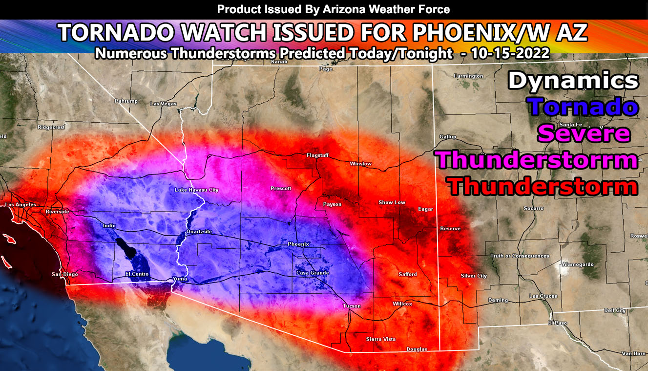 Numerous Thunderstorms Expected Across Arizona Today through Tonight