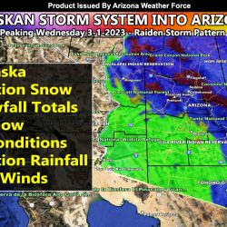 FINAL FORECAST:  Alaskan Storm System To Move Through Arizona Wednesday into Wednesday night; Detailed Maps Inside