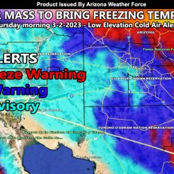 Freeze Alerts Issued for the Metros of Arizona as the Coldest Air of The Season Moves In; Maps Inside