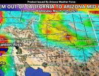 Storm System Out of California to Bring Additional Rainfall to Arizona by Mid-Week; Details Inside
