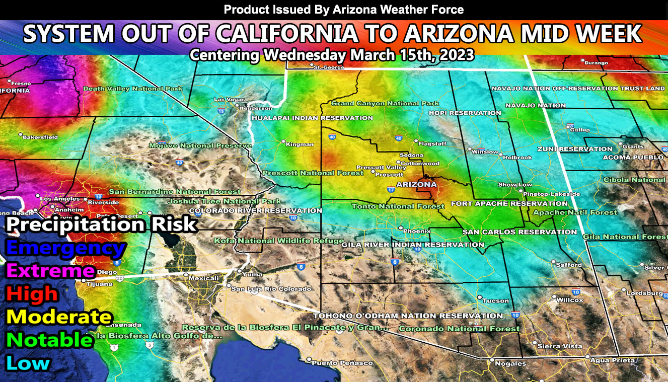 Storm System Out of California to Bring Additional Rainfall to Arizona