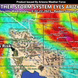 Long Range Weather Advisory Update:  Storm Systems to Impact Arizona Tuesday into Wednesday; Again, This Weekend