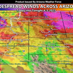 Widespread Strong to Damaging Winds Across All of Arizona Today into Tonight; April 3, 2023