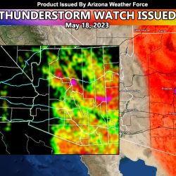 Thunderstorm Watch Issued for Most of Arizona, Including All Metro Zones Today into Tonight