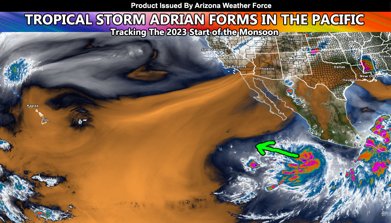 Tropical Storm Adrian Forms in the Eastern Pacific; On Track to Be a