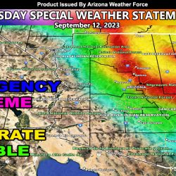 Former Major Hurricane Jova to Bring Rain and Thunderstorms to Mostly the Northern half of Arizona on Tuesday