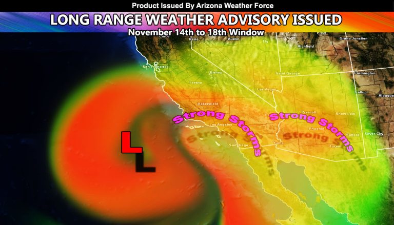 LONG RANGE WEATHER ADVISORY: First Pacific Storm of the Season for Arizona