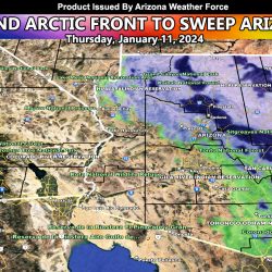 Second Arctic Front to Sweep Across Arizona on Thursday, January 11th, 2024