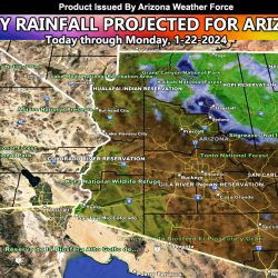 Two Storm Systems to Deliver Heavy Rainfall to Arizona Today Through Monday