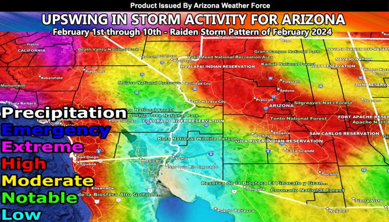 Arizona Storm Parade for The First Week of February: Raiden Storm Pattern of February 2024