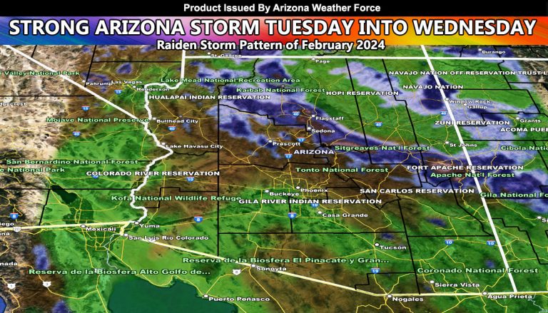 Final Forecast:  Arizona Storm To Move Through Tuesday through Wednesday; Maps Inside