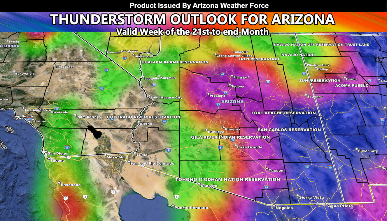 Long Range Weather Warning Issued For Arizona, for The Week of July 21st 2024