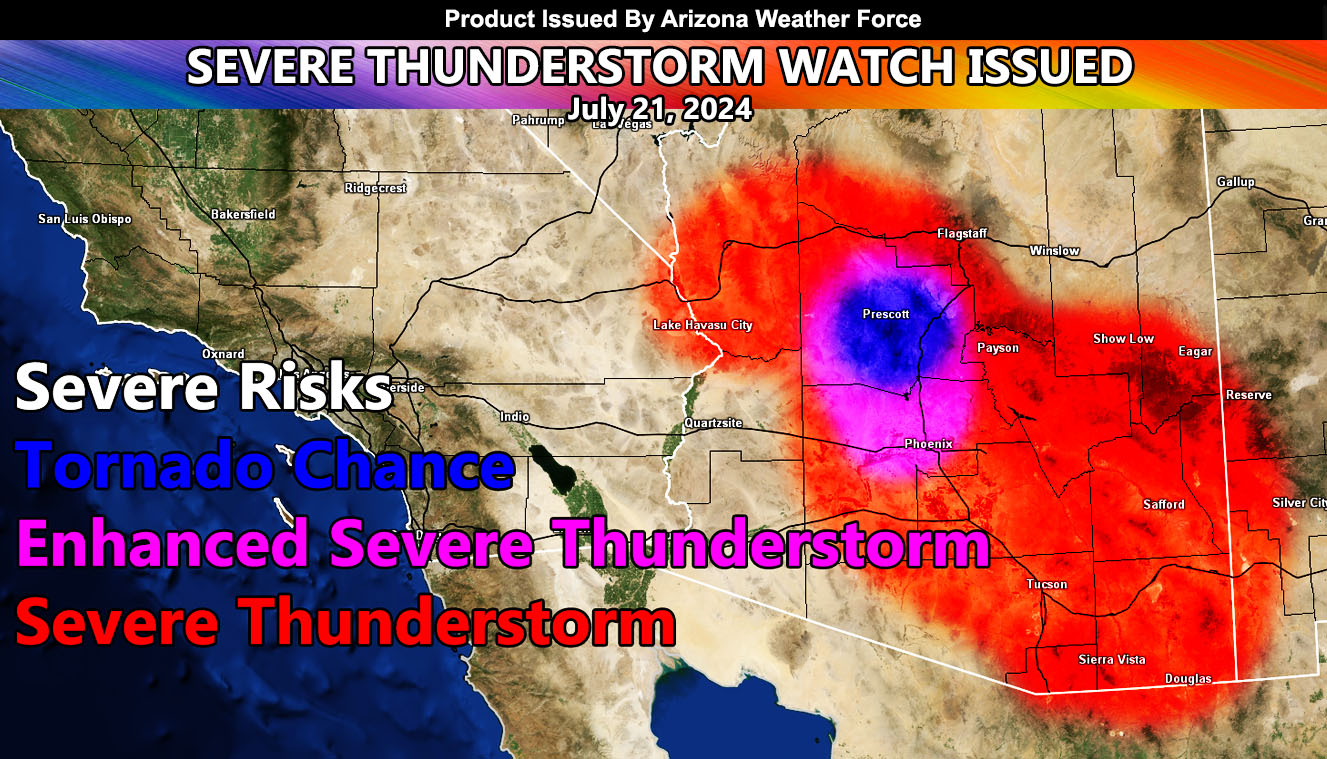 Severe Thunderstorms to Move Across Most of Arizona Today, July 21, 2024