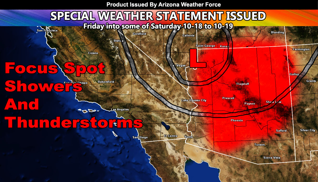 Special Weather Statement Issued for First Fall Storm Across Arizona Centering Friday, October 18th, 2024