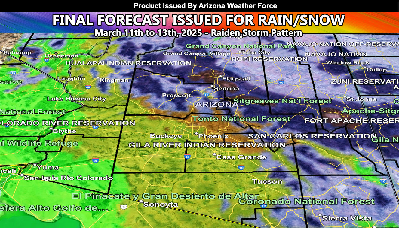 FINAL STORM DETAILS: Tuesday into Thursday of this week, March 11th to 13th, 2025 Rain and Snow Models